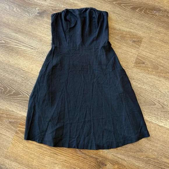 black strapless linen dress Tayla Linen Maxi Dress main image 1